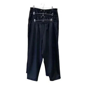 Vintage Trouser Bundle Lot 3 Pairs Pull on Pants Black Shadow Stripe Size 16/18W